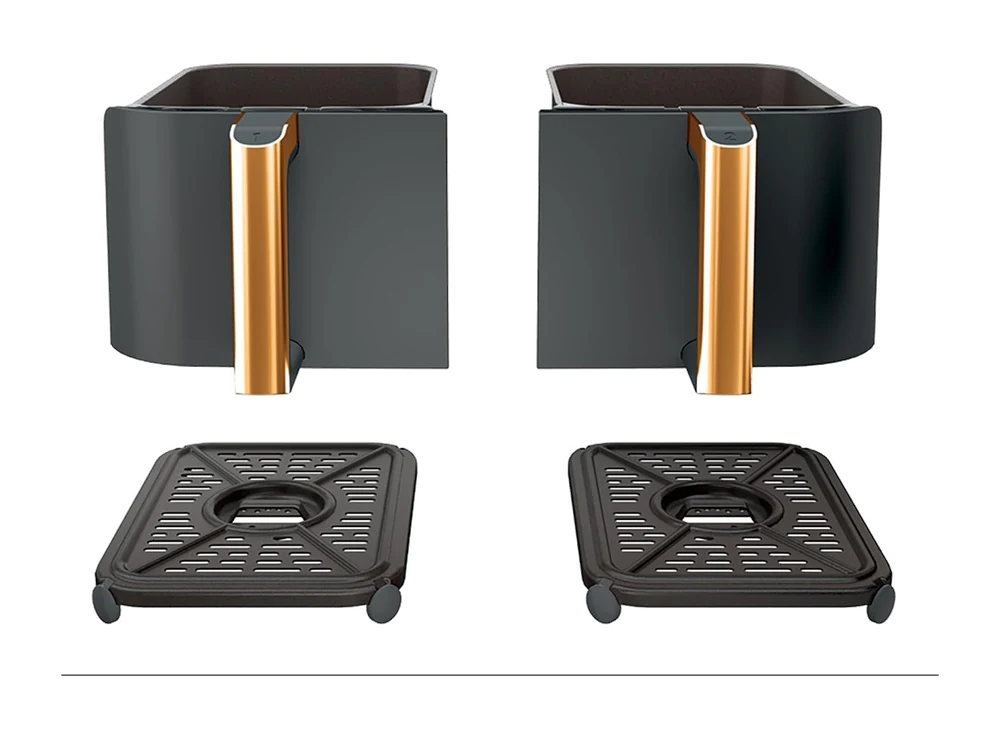Nonstick baskets and crisper plates